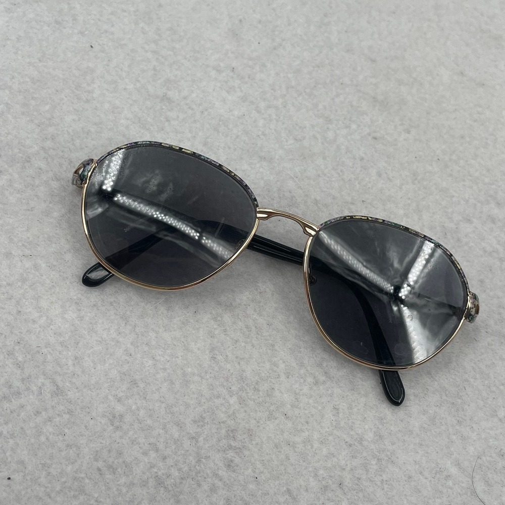 Cereda SC-429 Italian Oval Sunglasses Gold Multi Color Mosaic Made in Italy